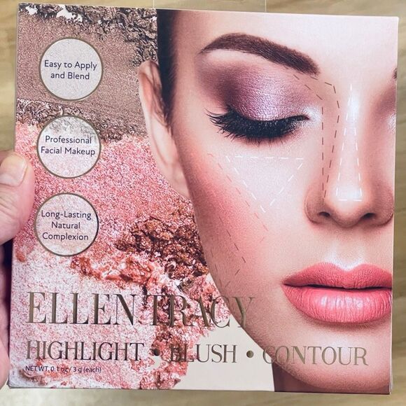 NWT Ellen Tracy Face Glow Trio Blush Bronzer Highlighter for a Glow Radiant Look - Picture 1 of 6